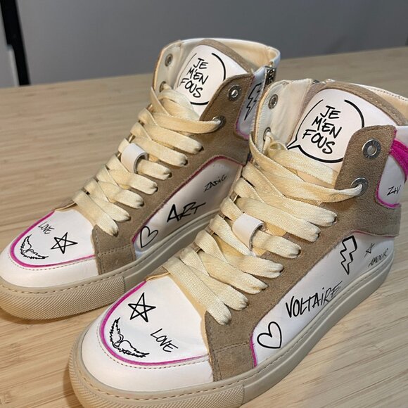 ZADIG & VOLTAIRE High Flash Sneakers Size 37 - Picture 9 of 16